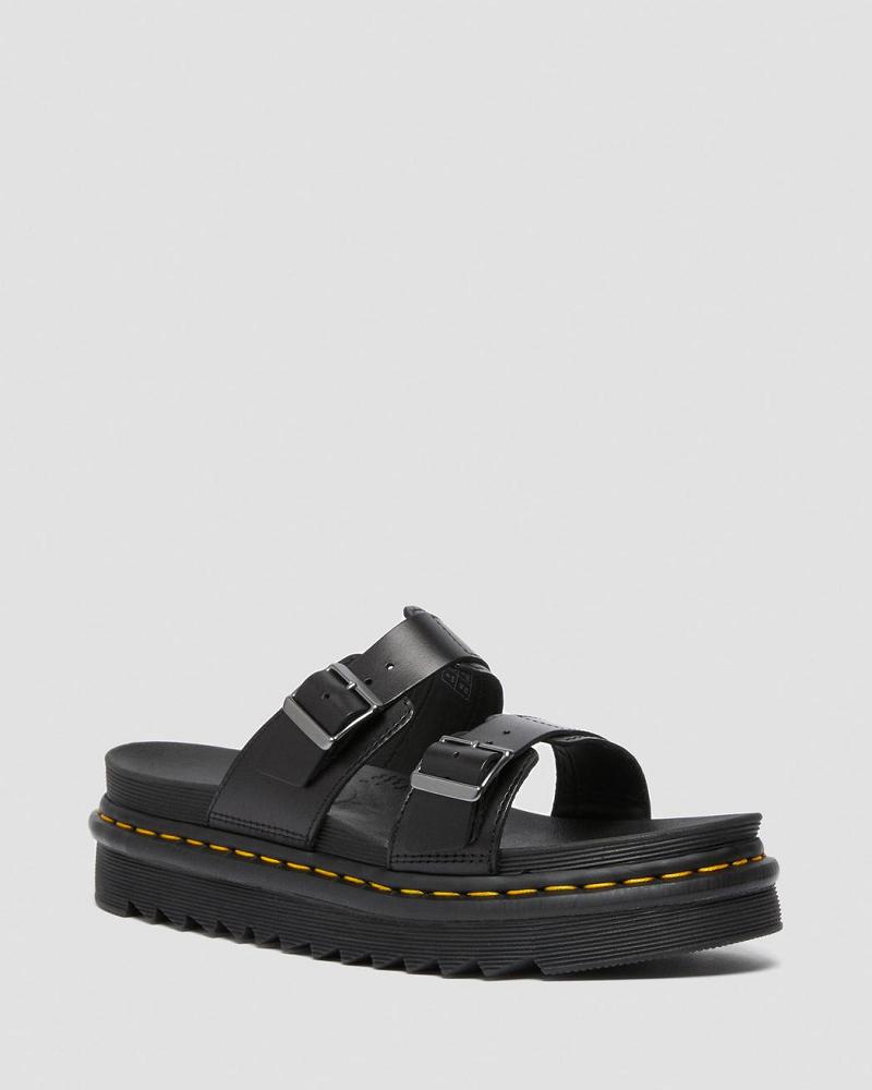 Sandalias Dr Martens Myles Brando Cuero Hebilla Hombre Negros | MX 173CTV